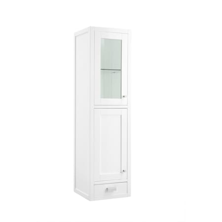 James Martin Vanities Addison 15in D Grand Tower Hutch - Left, Glossy White E444-H15L-GW